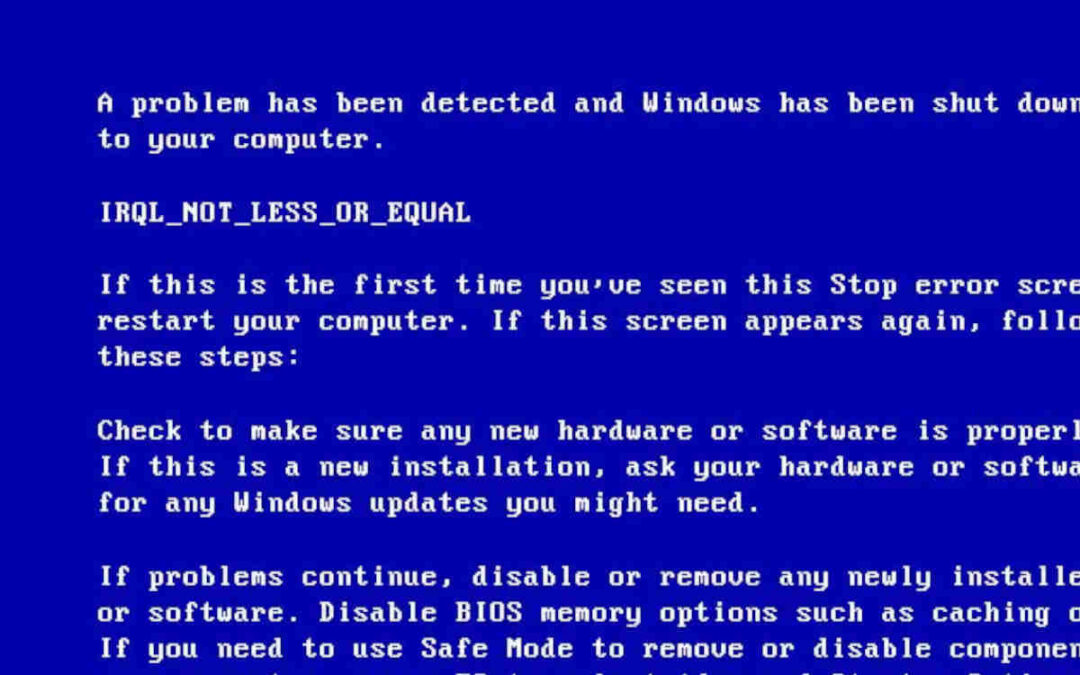 Na moim laptopie pokazuje się komunikat IRQL NOT LESS OR EQUAL – co oznacza i jak rozwiązać problem?